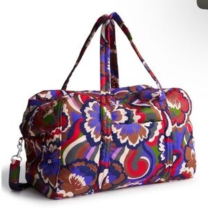 Embroidered Vera Bradley Large Miramar Weekender In Bossanova Bold